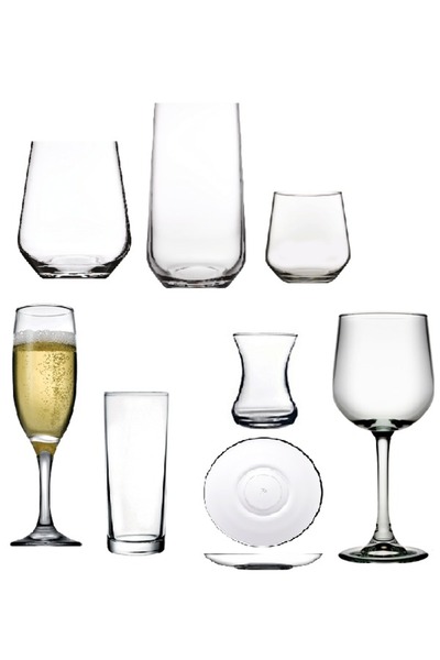 ORTAKÖY CENNETİ Pasabahce Tableware & Water Set 48 Pieces