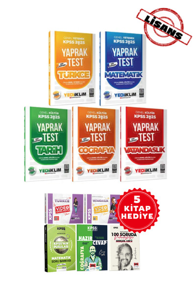 Yediiklim Yayınları 2025 Yediiklim Kpss Yaprak Test Set Hediye
