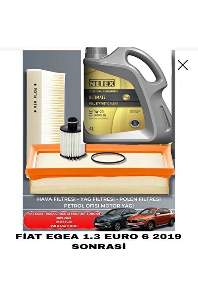 Netex FİAT EGEA CROSS 1.3 MULTİJET EURO 6-6d 2019-2023 95 beygir+Netex 0w20 4...