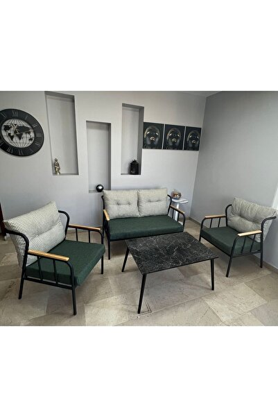 WATERYBROOK Metal İskelet Bahçe, Balkon, Ofis, Cafe, Salon Mobilyası, Çay Seti