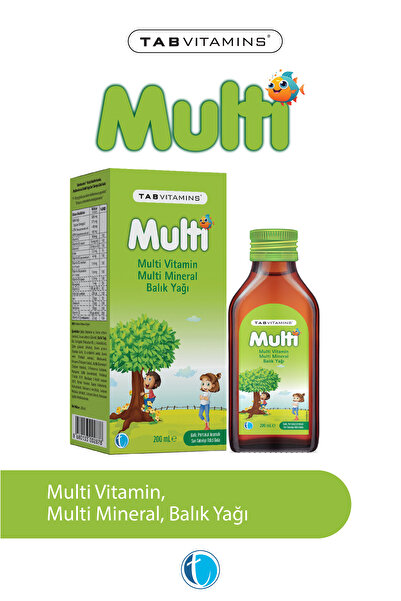 Tabvitamins Multi 200 ml Multivitamin Multimineral Balık Yağı Omega 3 Şurup