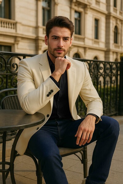 BANNY JEANS Ανδρικό Jean Παντελόνι Lycra Straight Fit Μπλε