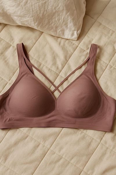 pae Breathable Ultra-Thin Seamless Gathering Ice Silk Ghost Rope Detailing Anti-Sweat Bra