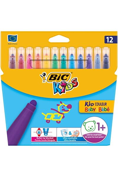 Bic Kid Kids Couleur Baby Çocuk Yıkanabilir Keçeli Boya Kalemi 12 Renk 9020801