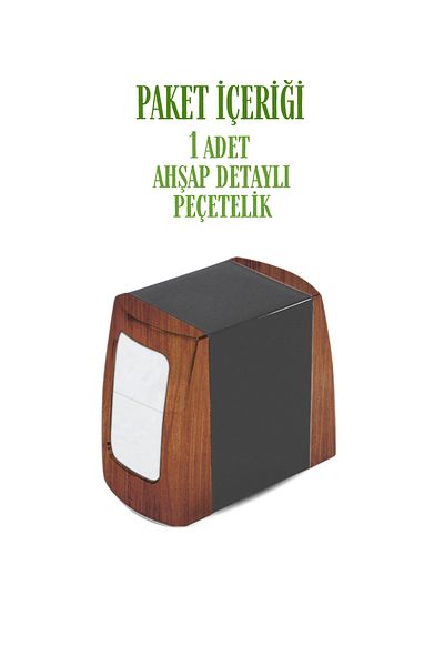 GRİMOR Life 1 Piece Wooden Detailed Double Sided Spring Napkin Holder Cafe Restaurant Buffet Hotel Napkin Holder