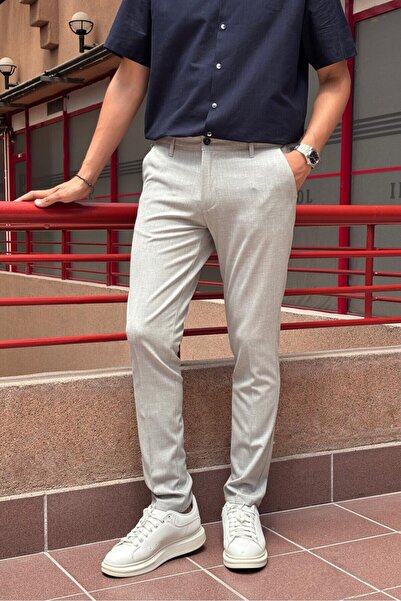 inpool Ανδρικό, ιταλικό κόψιμο, υψηλής ποιότητας, ελαστικό παντελόνι από ύφασμα