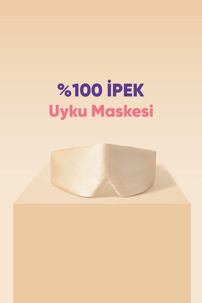 Beauty Pillow %100 Ipek Uyku Maskesi Göz Bandı Bej Renk