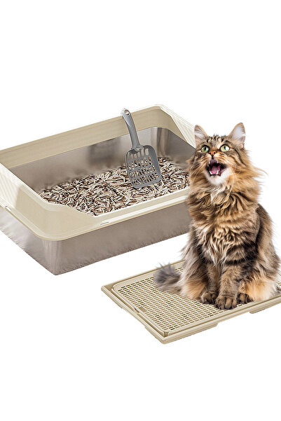 KidLe صندوق قمامة القطط من الفولاذ المقاوم للصدأ