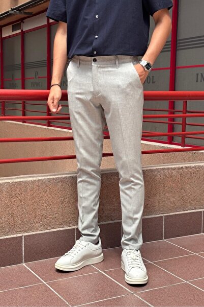 inpool Ανδρικό, ιταλικό κόψιμο, υψηλής ποιότητας, ελαστικό παντελόνι από ύφασμα