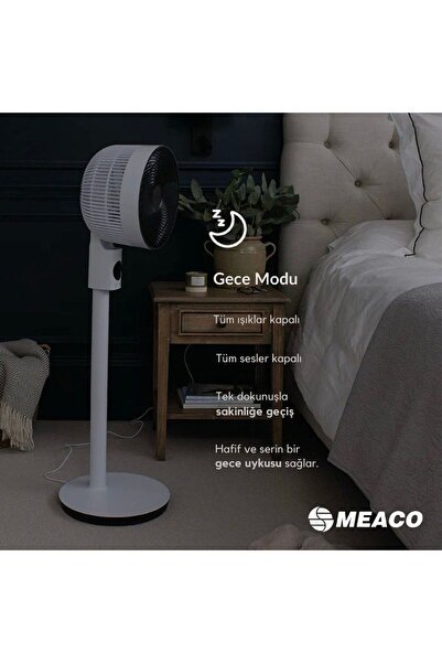 Meaco Sefte® 10” Ultra Sessiz Ayaklı Vantilatör – Uyku Modlu Ve Enerji Tasarruflu Serinletici Fan