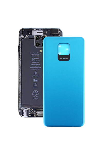 Piaks Telefon Pil Batarya Kapak Cam Mavi Xiaomi Redmi Note 9 Pro/Note 9s