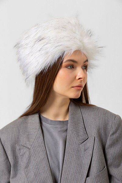 Luminos Butik Ecru Melted Hat - Soft Winter Beanie - Warm Thick Furry for Cold Weather Spk1141