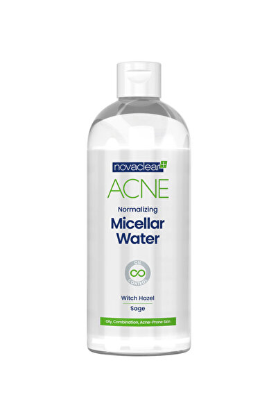 Novaclear ماء ميسيلار لعلاج حب الشباب - 400 مل ماء ميسيلار مُنظِّف للبشرة الدهنية والمختلطة والمعرضة لحب الشباب