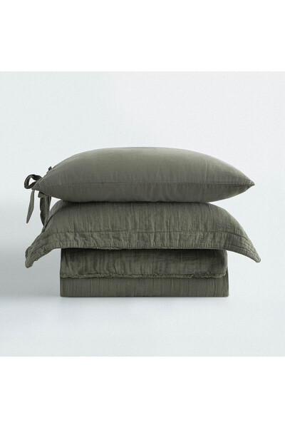 Ecocotton Serra King Size Duvet Cover Set 100% Organic Cotton Woven Green 240X220 cm