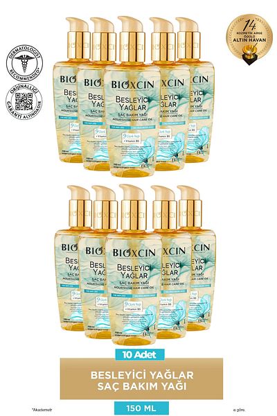 Bioxcin Nourishing Oils Hair Care Oil 150 ml - Sulfate-Free. Dry and Damaged Hair Hair Loss Snow 10Pcs