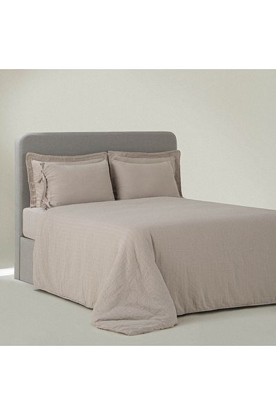 Ecocotton Serra Double Duvet Cover Set 100% Organic Cotton Woven Beige 200X220 cm