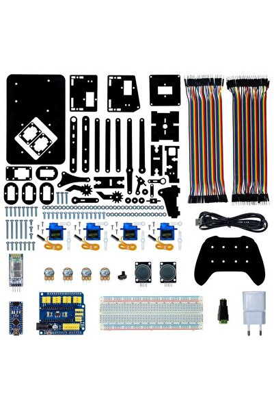 Robotistan REX Discovery Serisi 4in1 Arduino Uyumlu Pleksi Robot Kol - Elektronikli (Joystick Kol il