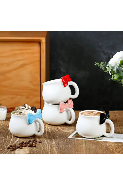 ARVALE 1 Piece Bow Series Mug Cup Bow Design Tea Coffee Presentation Cup