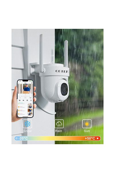 QuTek Outdoor/indoor Surveillance Camera, smart, Guardian – 5MP, 360° rotating, Dual-Band Wi-Fi