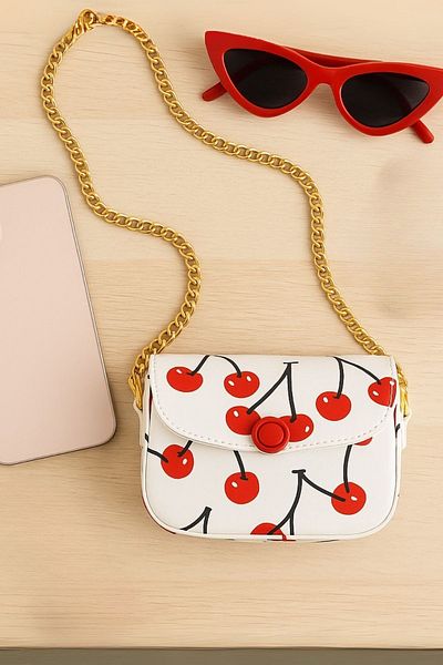 Ecrou Cherry Pattern Shoulder Bag
