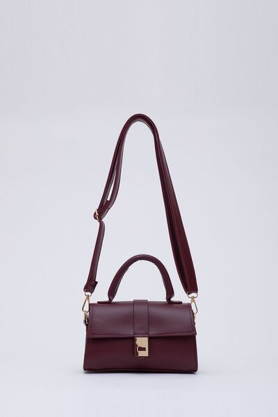 KISCHE Faux Leather Snap Fastener Adjustable Strap Women's Hand, Arm and Shoulder Bag Ksch-502