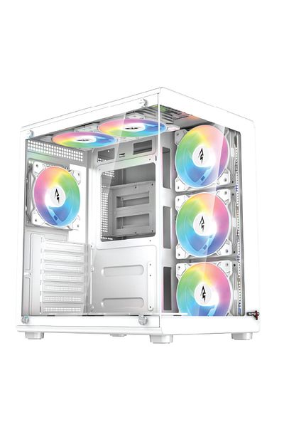 SPEARPC Strike G210 GAMING Case, 6 ARGB Fans, Glass, ARGB Hub & Remote, ATX/ITX, USB 3.0, 240mm Cool