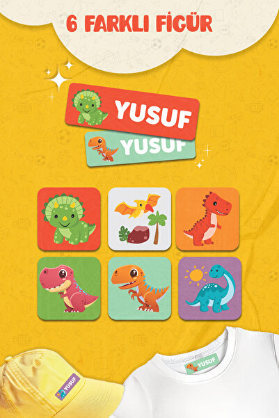 MSticker Kıyafet Etiketi - Okul Kıyafetlerine Kişiye Özel 30 Saniyede Kolay Uygulama Yıkanabilir - Dinazorlar