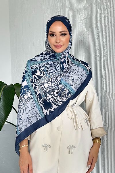 Stella Eşarp Patch Ethnic Patterned Colorful Soft Cotton Shawl