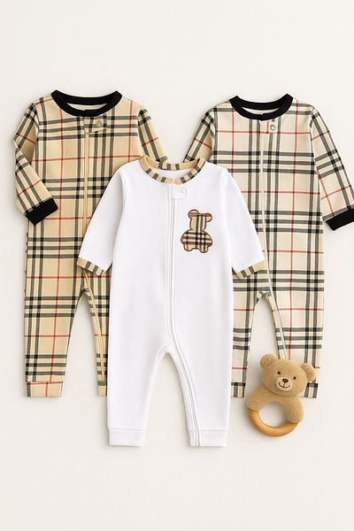 İZYALİF BABY Baby Boy 3-Piece Sleep Casual Jumpsuit Without Booties Cotton