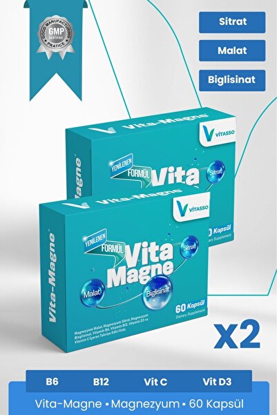 Vitasso Vitamagne Yetişkinler Için Vitamin Ve Magnezyum Mineral Gıda Takviyes...