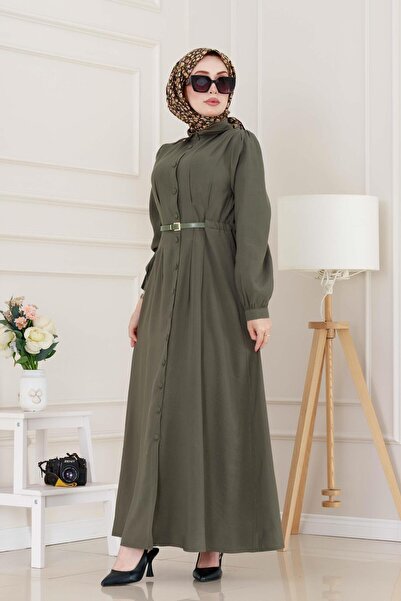 Sevitli Φόρεμα με ζώνη-Χακί
