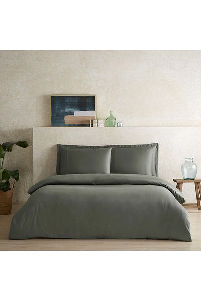 Linens Lyocell King Duvet Cover Green