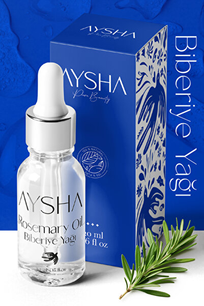 Aysha Biberiye Yağı 20ml %100 Saf - Saç Dökülmesi ve Yıpranmış Saçlar için Hı...