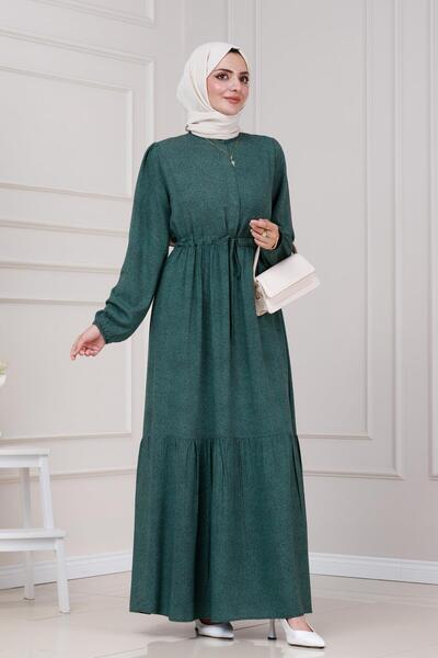 Sevitli Φόρεμα Nur με τούνελ στη μέση-Πράσινο