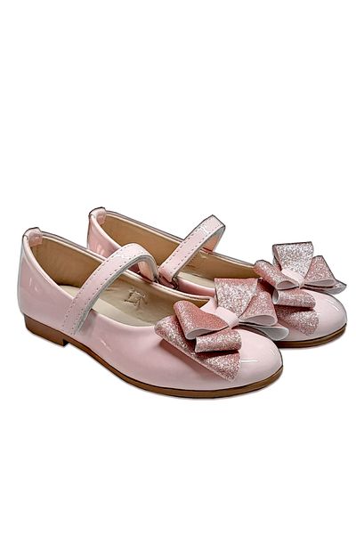 welissa Girl's Ballerina Shoes Powder Bow Evening Dress