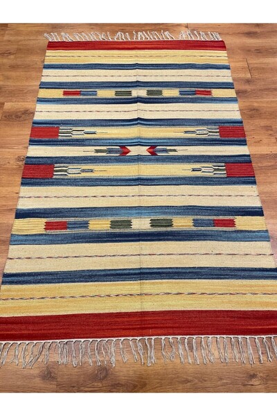 Handmade Etnik Desenli El Dokuma Pamuk Kilim (120x180 cm, 2.16 m²)