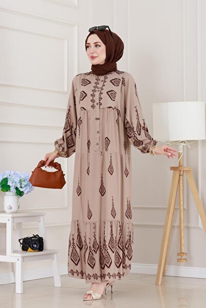 Sevitli Φόρεμα Eslem με μισό κουμπί Robe-VIZON