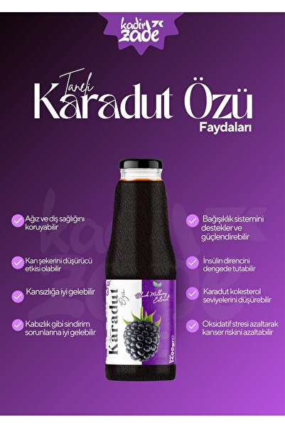 KADİRZADE Premium Taneli Karadut Özü Cam Şişe 1400gr