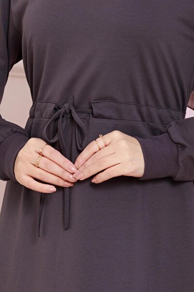 Sevitli Φόρεμα με δύο κλωστές με τοίχωμα στη μέση-Ανθρακί