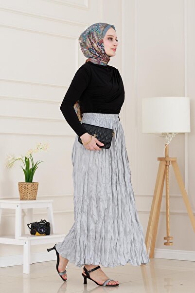 Sevitli Fusta gri - Talie elastică