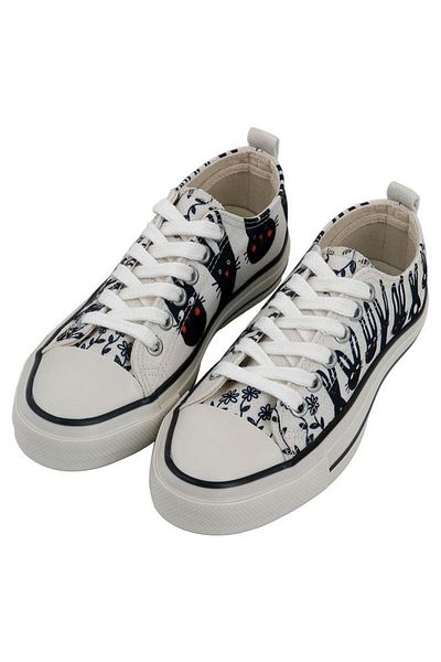 Dogo Women's Vegan White Sneakers - Line of Rabbits Design