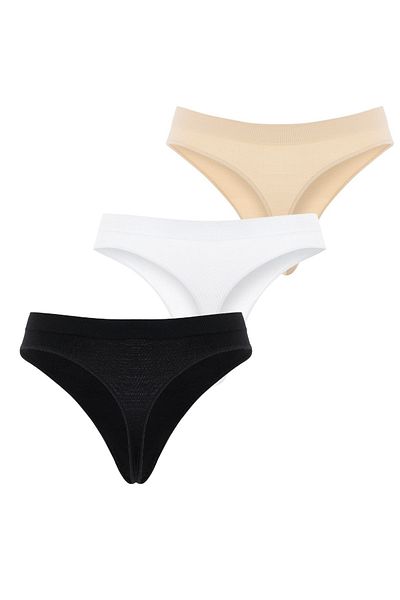 FOREVER MORE 3-Piece Seamless Women's String Thong