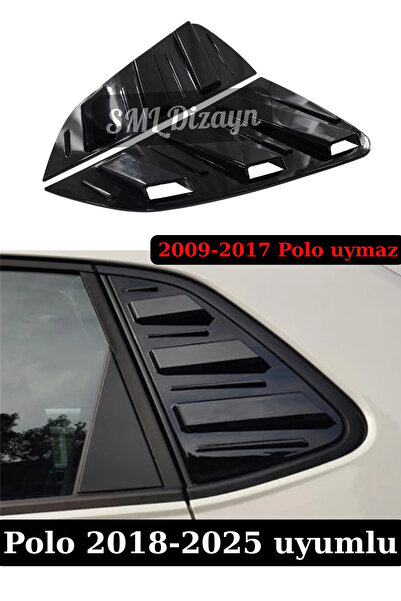 SML Dizayn Yeni Polo Kelebek Cam Vizörü Plastik 2018-2024 Polo Mk6 Arka-keleb...