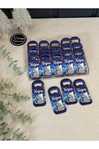 Baykuş Craft Mimarlık 3D Embossed Newborn Mevlit Gift Concept Baby Opener Magnet-Wolf-Total 20 Pieces