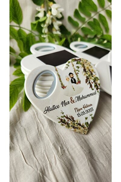 DeryalarDijital 10 Adet Açacaklı Magnet Nişan Söz Kına Düğün Nikah Hatırası M...