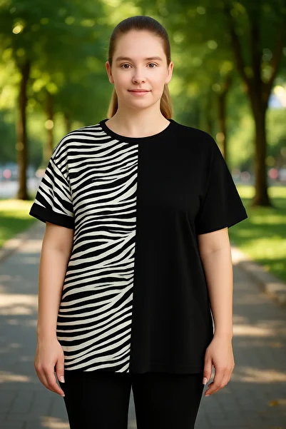 MODA Women's Plus Size Special Pattern Viscose Blouse
