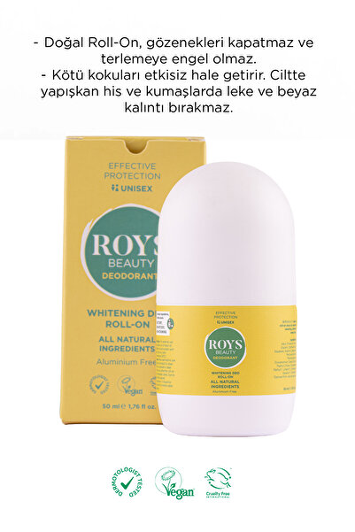 ROYS beauty Doğal Roll-on Unisex Beyazlatıcı Etki