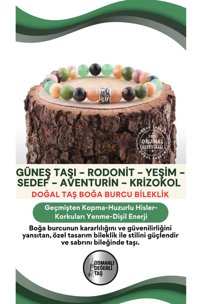 OSMANLI DOĞAL TAŞ Special Design Taurus Zodiac Bracelet B079