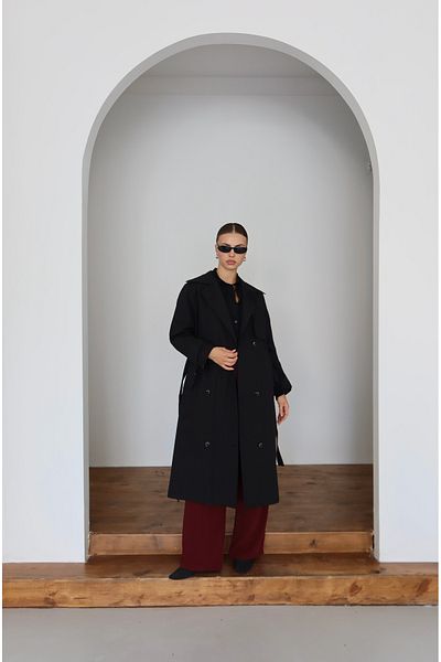 JASTE Women's Double-Collar Lined Trench Coat