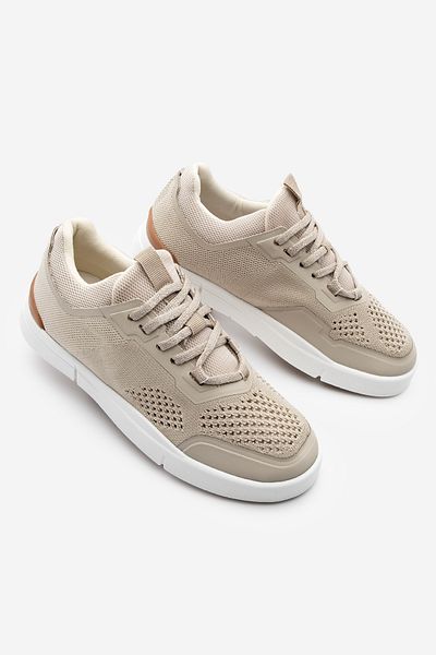 Marjin Women's Sneaker Knitted Knitwear Running and Walking Sports Shoes Norge Beige